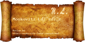 Moskovitz Lázár névjegykártya